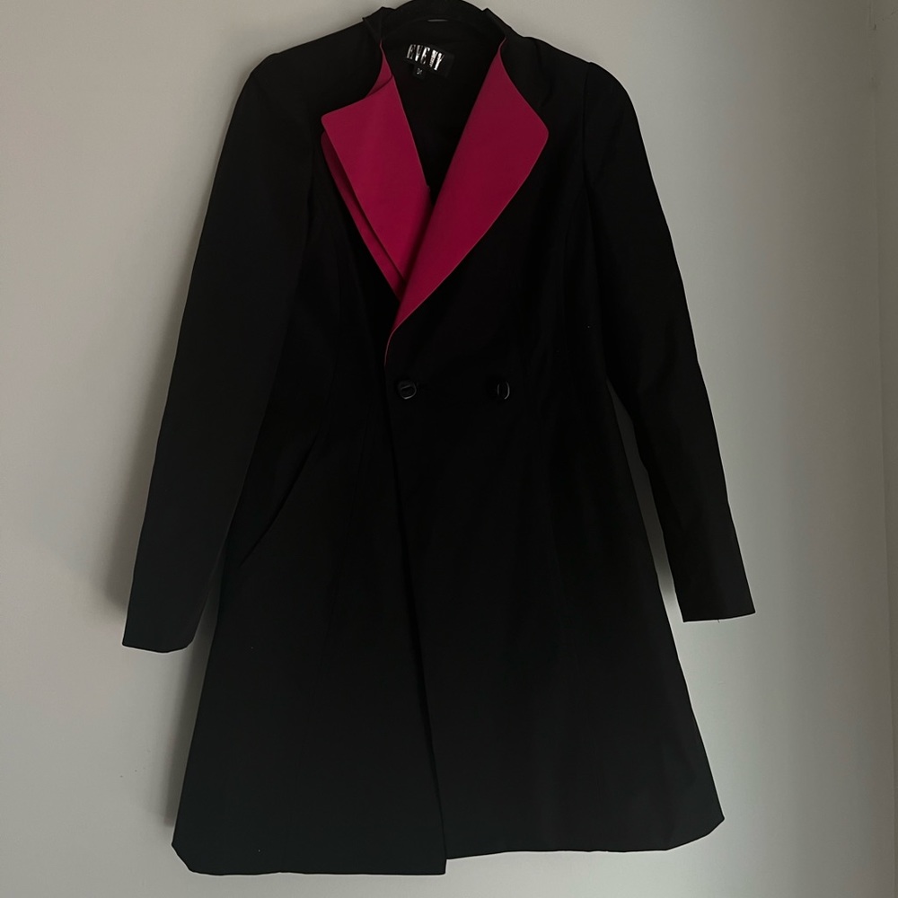 90s vintage rain coat with removable pink collar